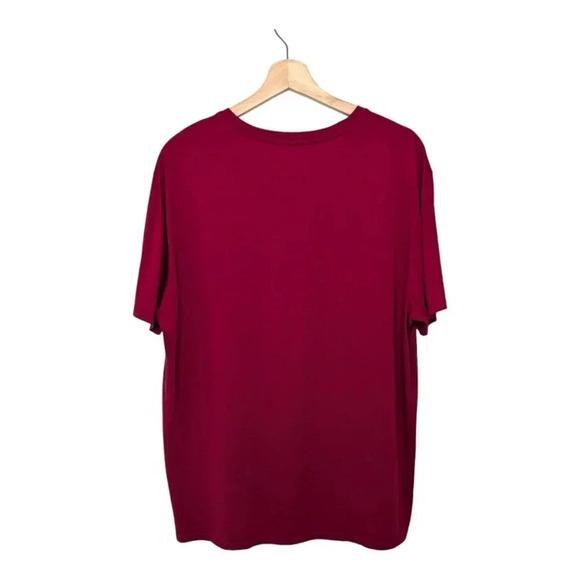 Lacoste Men's V-neck 100% Pima Cotton T-Shirt Bordeaux Embroidered Logo Size XXL - Picture 4 of 14